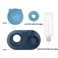 GENERICO - Comedero para gatos con dispensador de agua Rosado