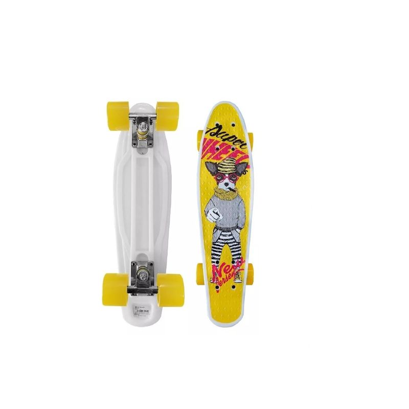 GENERICO - Skate Penny Board Patineta Yellow Dog Niños White