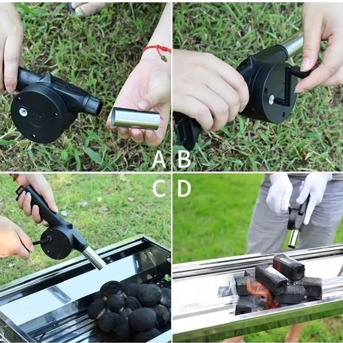 GENERICO - Soplador De Carbon Con Manivela Beef Maker Parrilla Asado