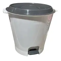 GENERICO - Basurero Pedal 12 Lts Hermético Redondo Baño Cocina