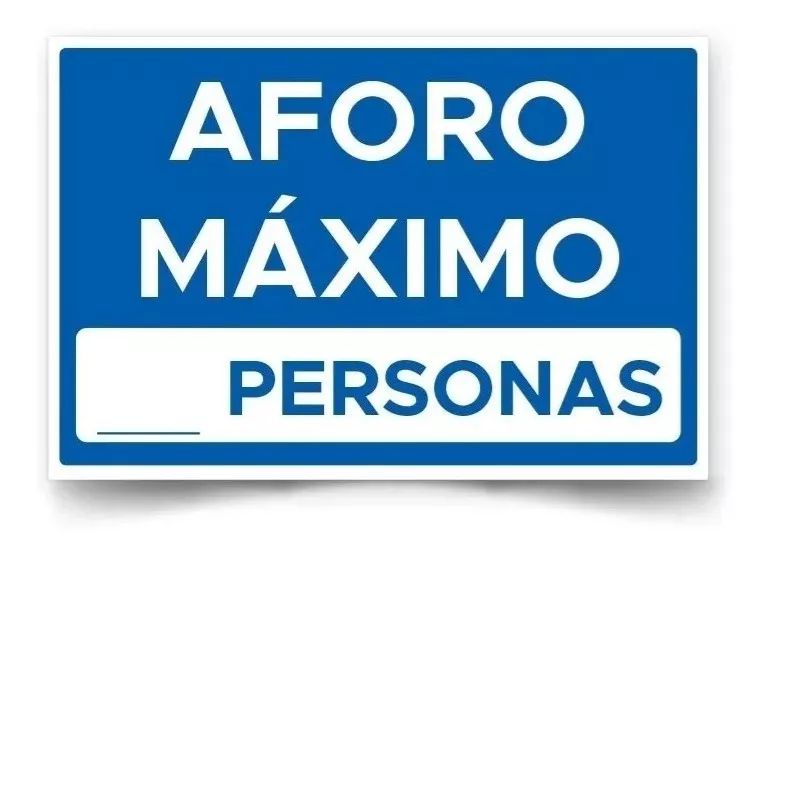 GENERICO - Autoadhesivo Aforo Máximo X Personas 20x13cm