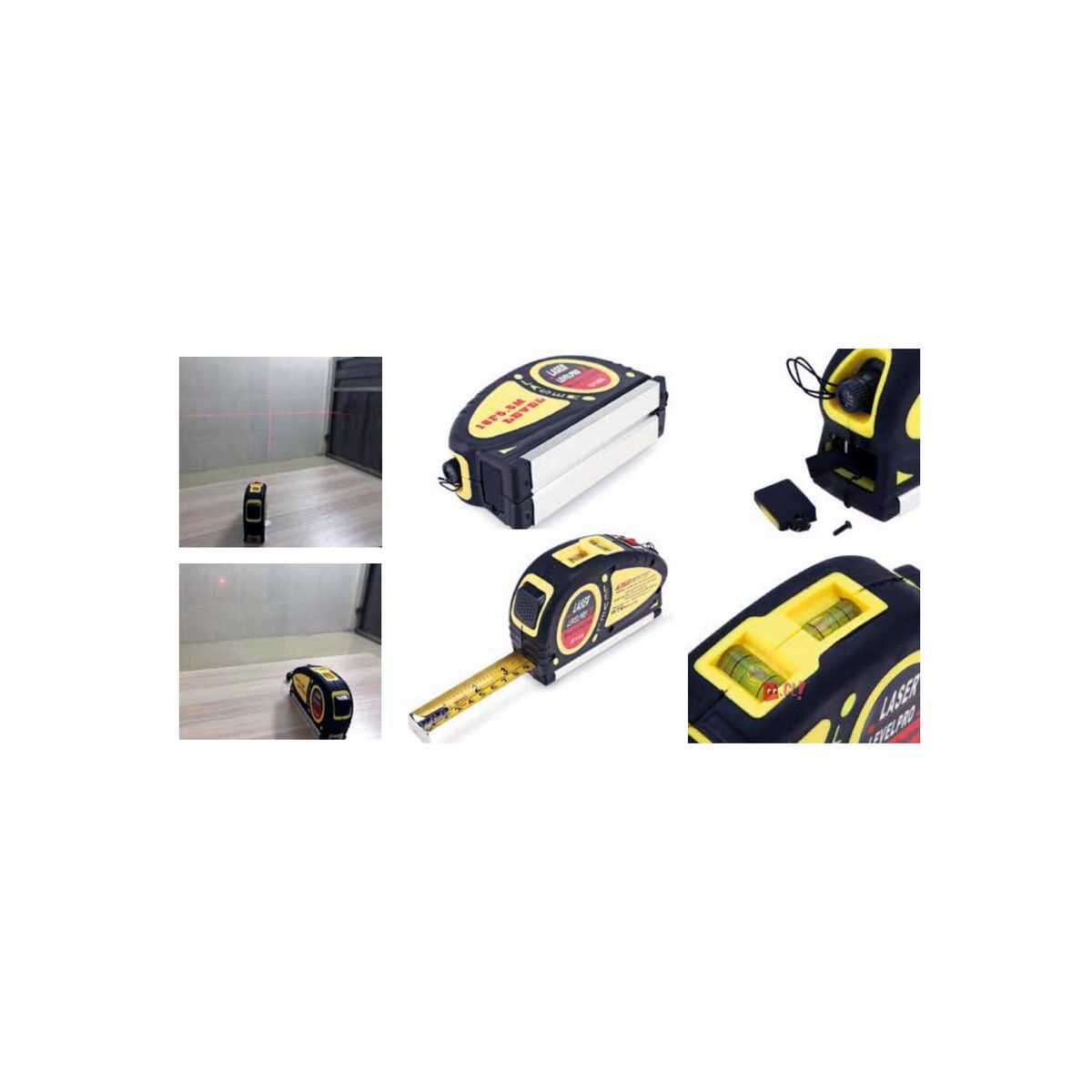 PUNTO STORE - Huincha De Medir Con Doble Nivel Y Luz Láser - Ps