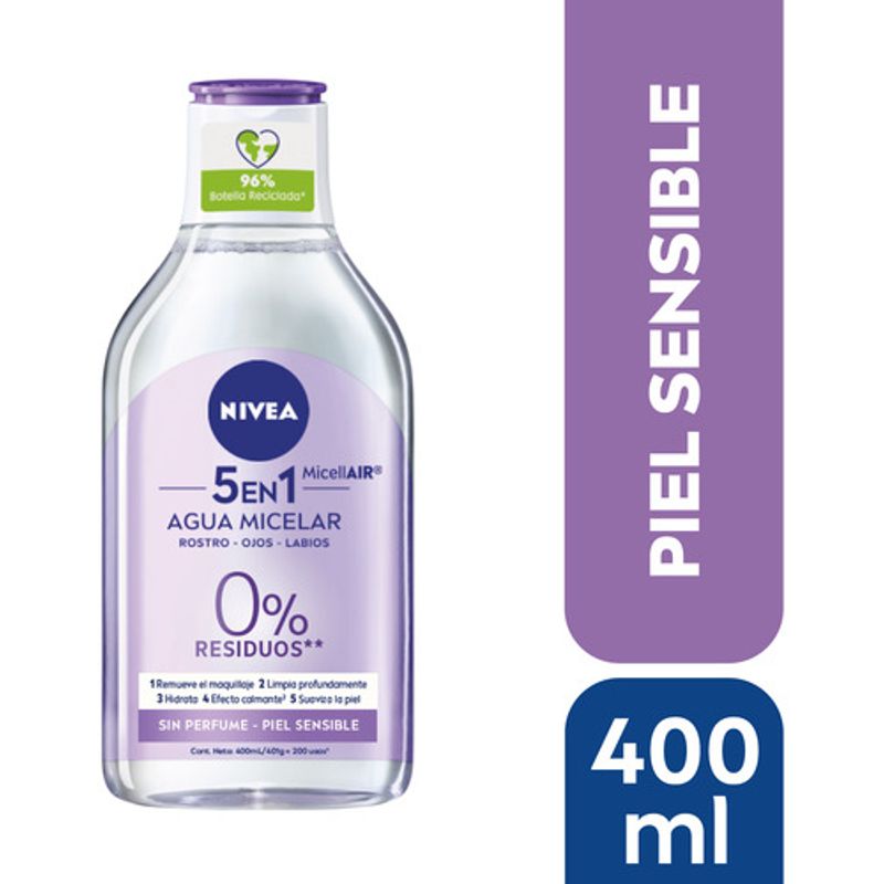 NIVEA - NIVEA FACE LOCION MICELAR 3 EN 1 PIEL SENSIBLE X 400 ML.-