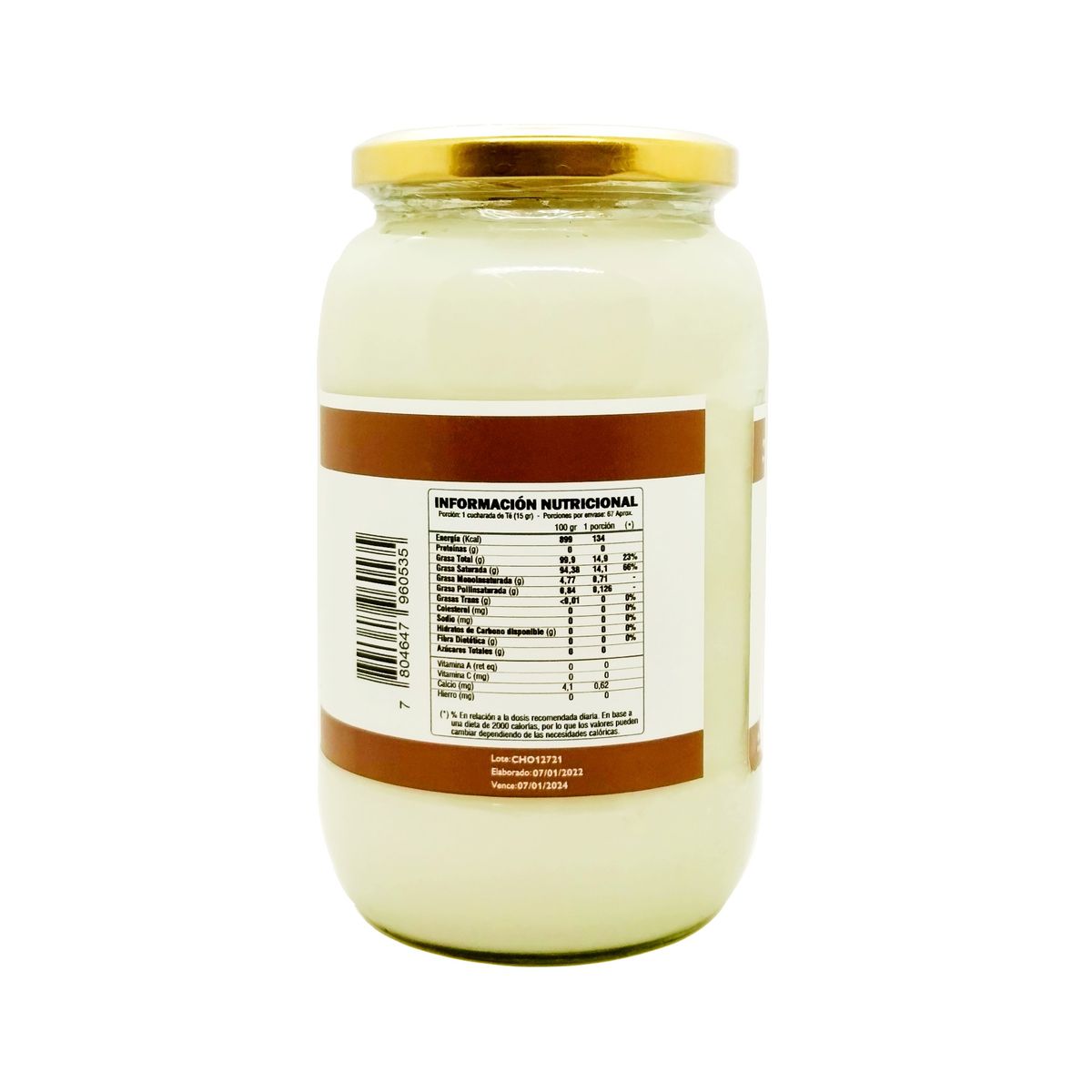 BE ORGANICS - Aceite De Coco Extra Virgen 100% Orgánico 1000ml