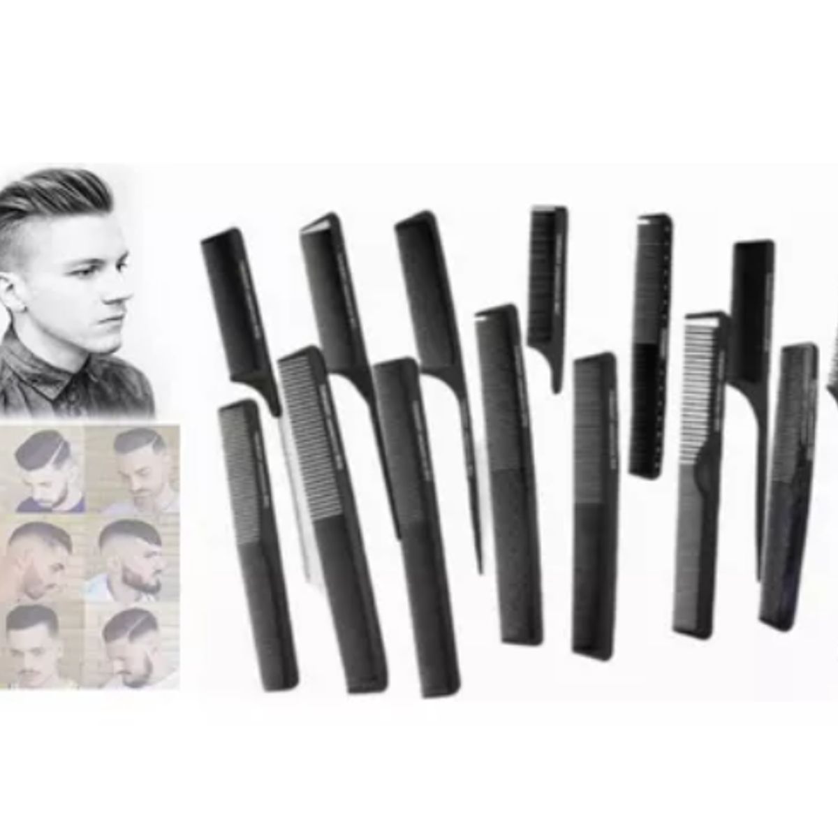 GENERICO - Set De 15 Peinetas Peines Profesionales Carbón