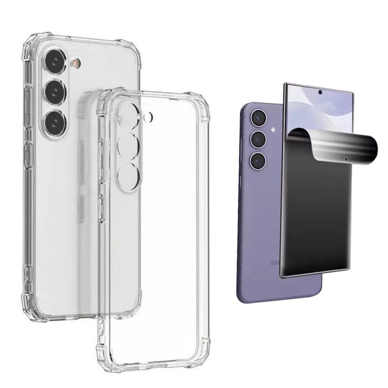 GENERICO - Carcasa Transparente Para Samsung S24 Fe + Hidrogel Anti Espía Matte