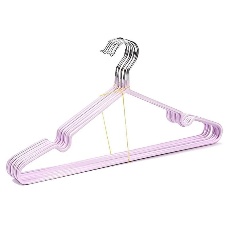 CRUSEC - Ganchos Colgador Ropa Metálicos 10 Unidades - Lila