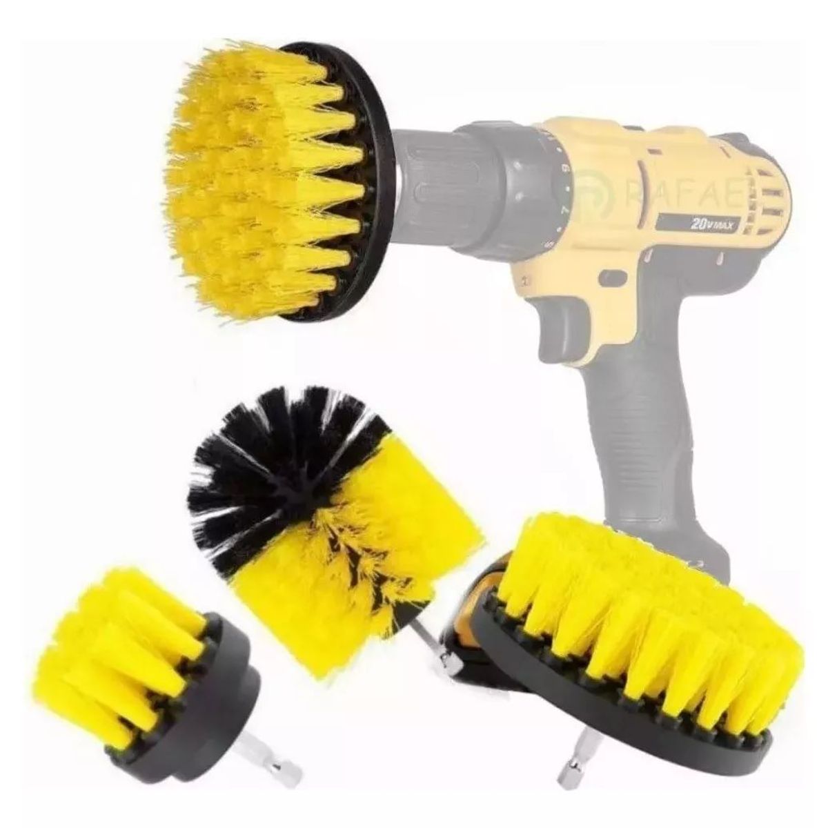 SHOP EHOME BAG - Kit De 3 Cepillos Taladro Lava Tapiz Baños Cocina Hogar