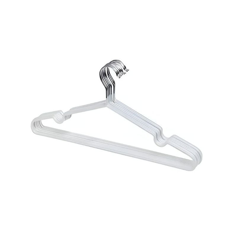 CRUSEC - Ganchos Colgador Ropa Metálicos 10 Unidades - Blanco