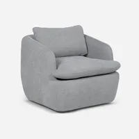 Poltrona Giratoria Newton Tela Gris Plata