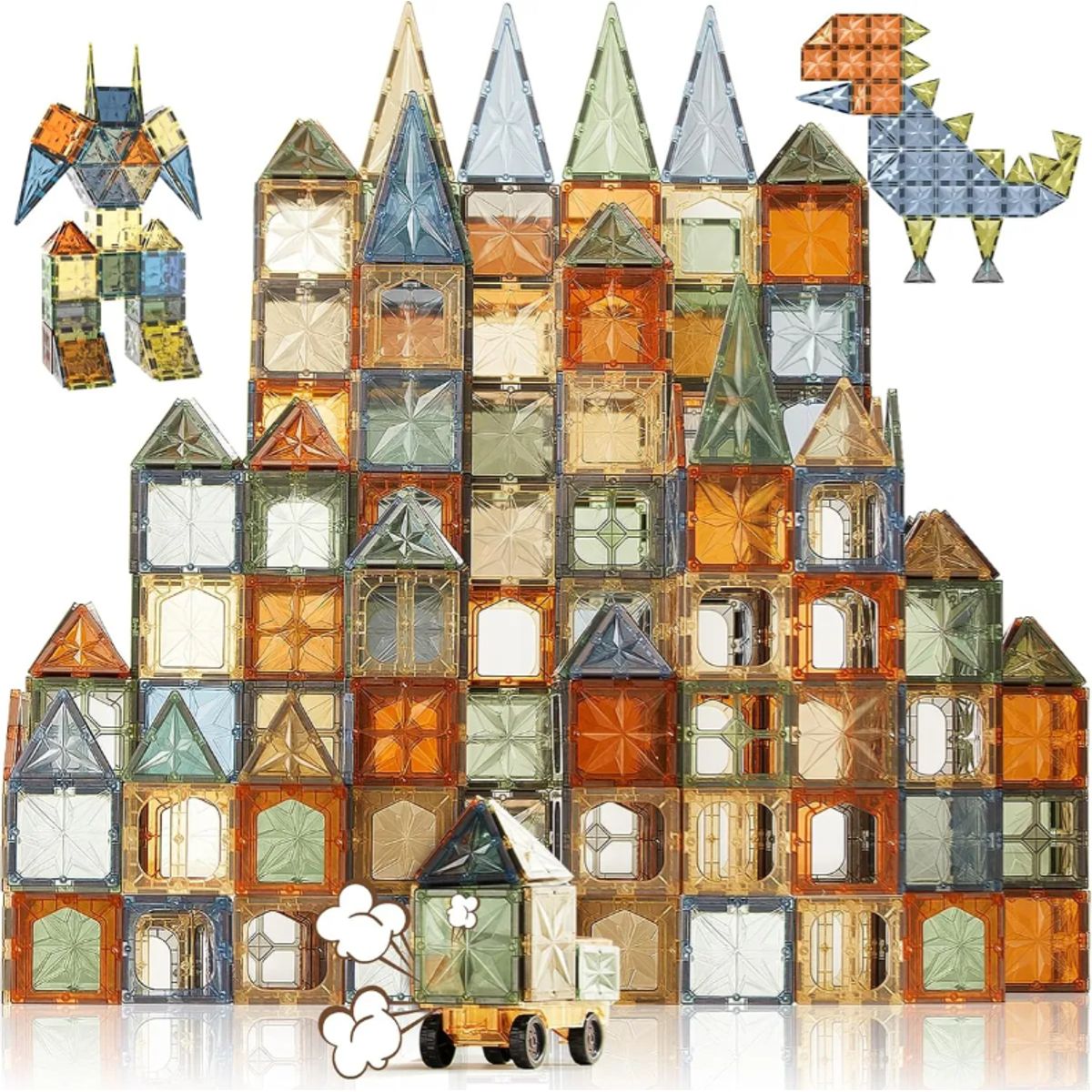 JUGUETERIA ESTELAR - Set Imanes Bloques Magnéticos 100 piezas Tornasol