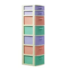 QRUBBER - Cajonero 7 Niveles Candy Multicolor tipo Rattán MQ