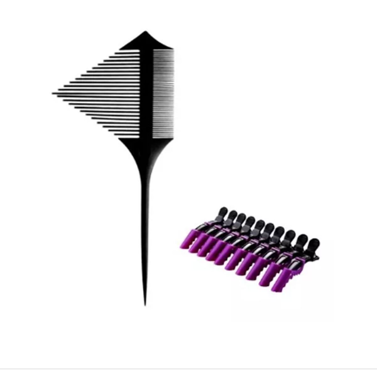 GENERICO - Pack Peineta Para Mecha +set 10 Pinzas Para Tomar El Cabello