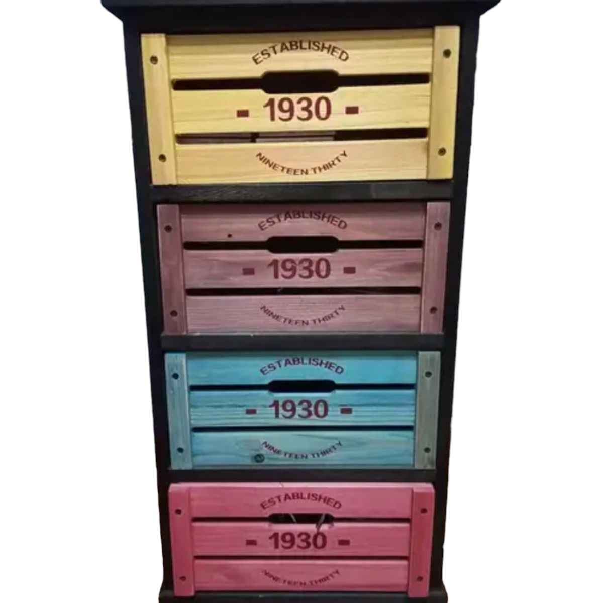 GENERICO - GABINETE MADERA   4 CAJONES COLORES