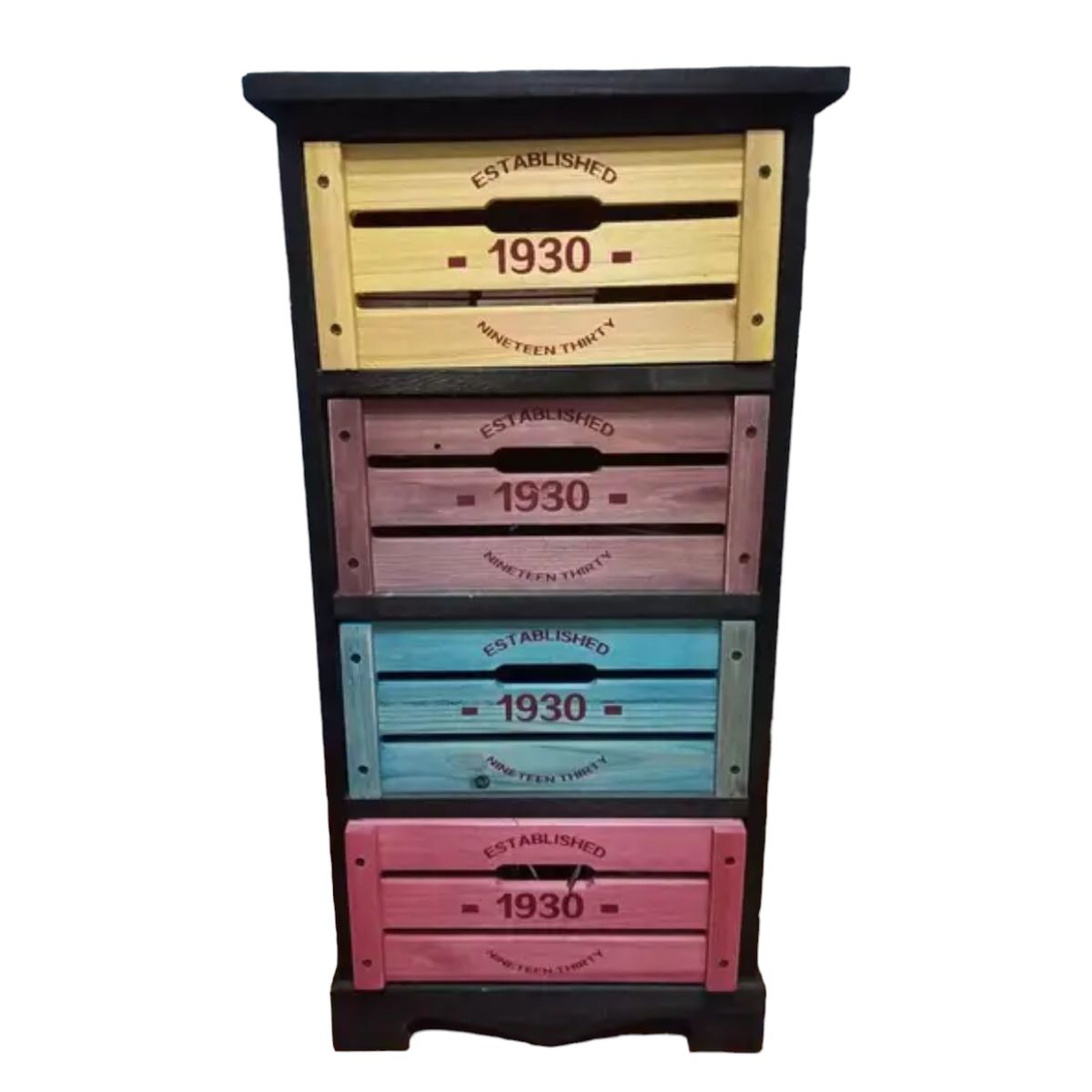 GENERICO - GABINETE MADERA   4 CAJONES COLORES