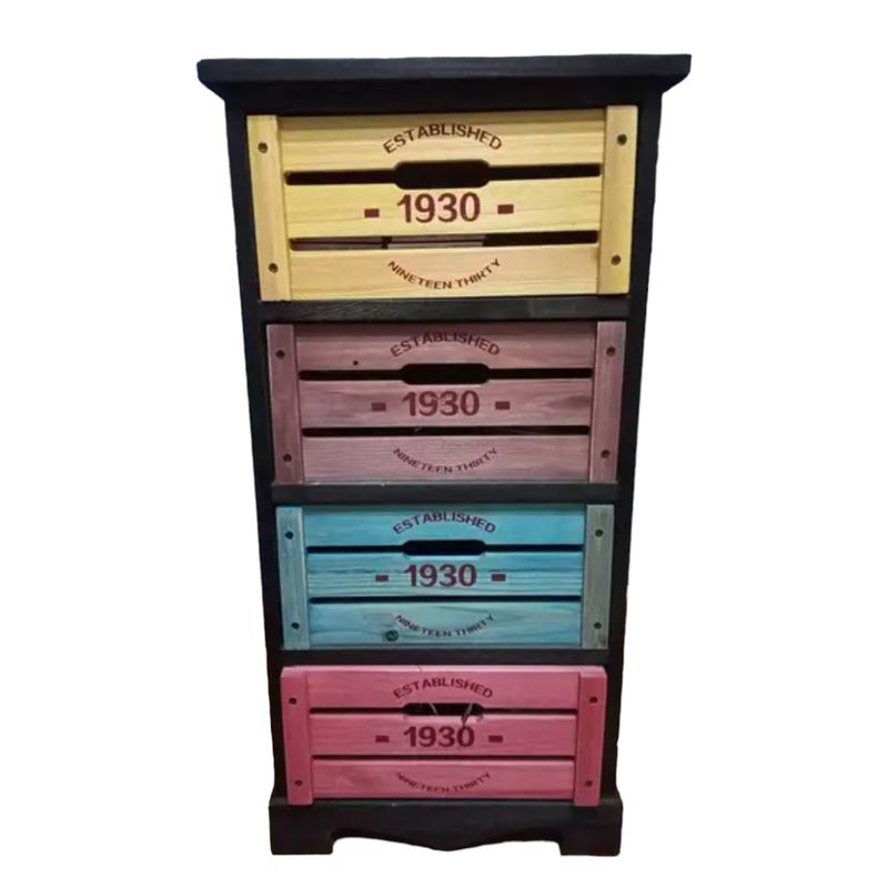 GENERICO - GABINETE MADERA   4 CAJONES COLORES