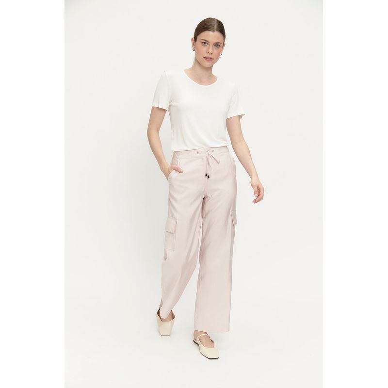 ASH - Pantalon Liso Cargo Rosado Ash