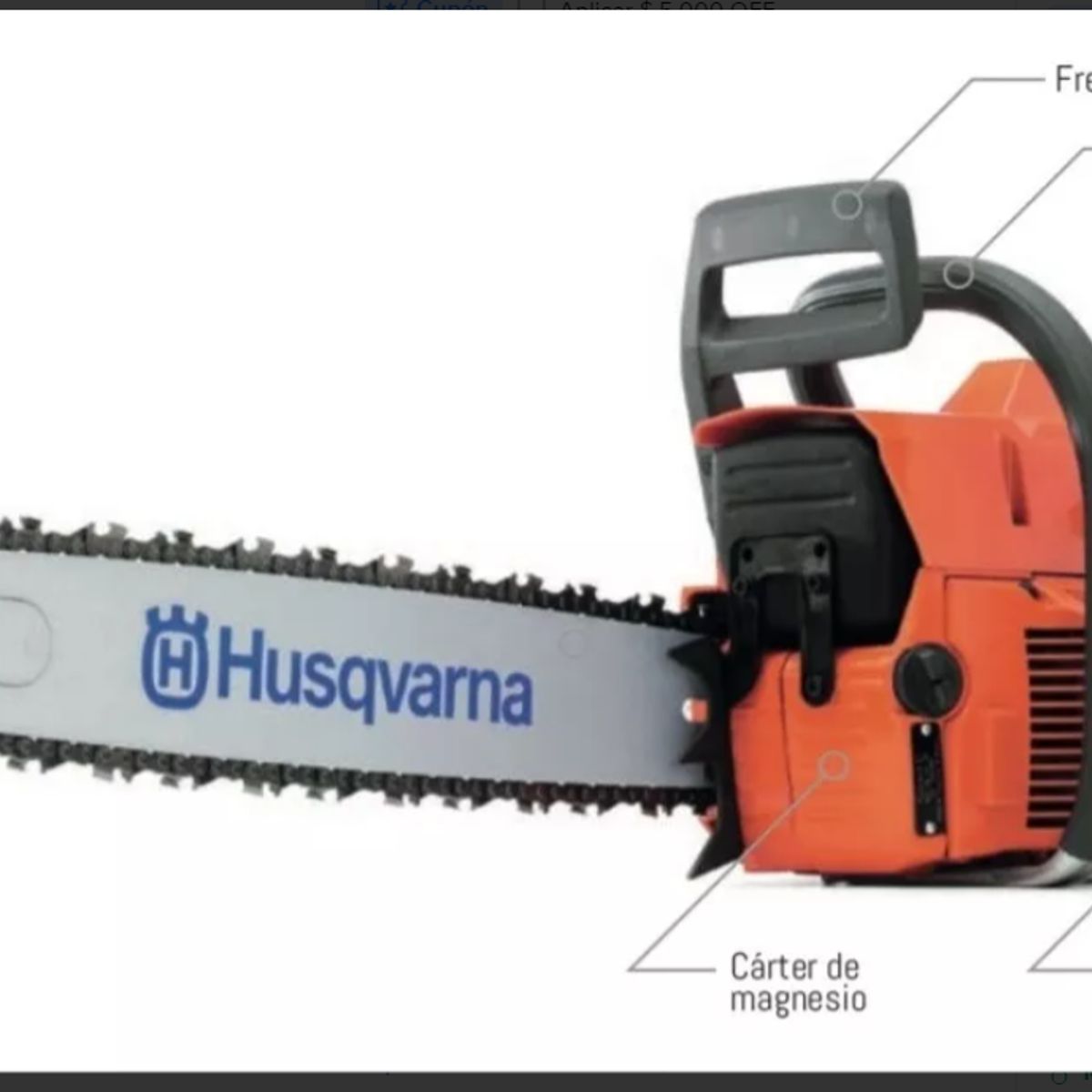 HUSQVARNA - Motosierra A Gasolina Husqvarna 61 De 3.9 Hp Espada 20"