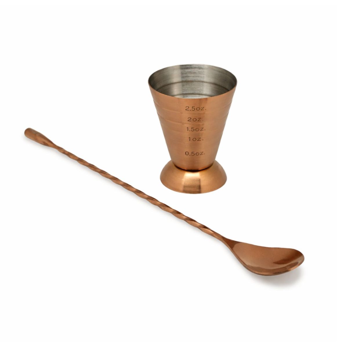 WAYU - Set Medidor y Cuchara Copper Line Wayu Cocteleria Cocina
