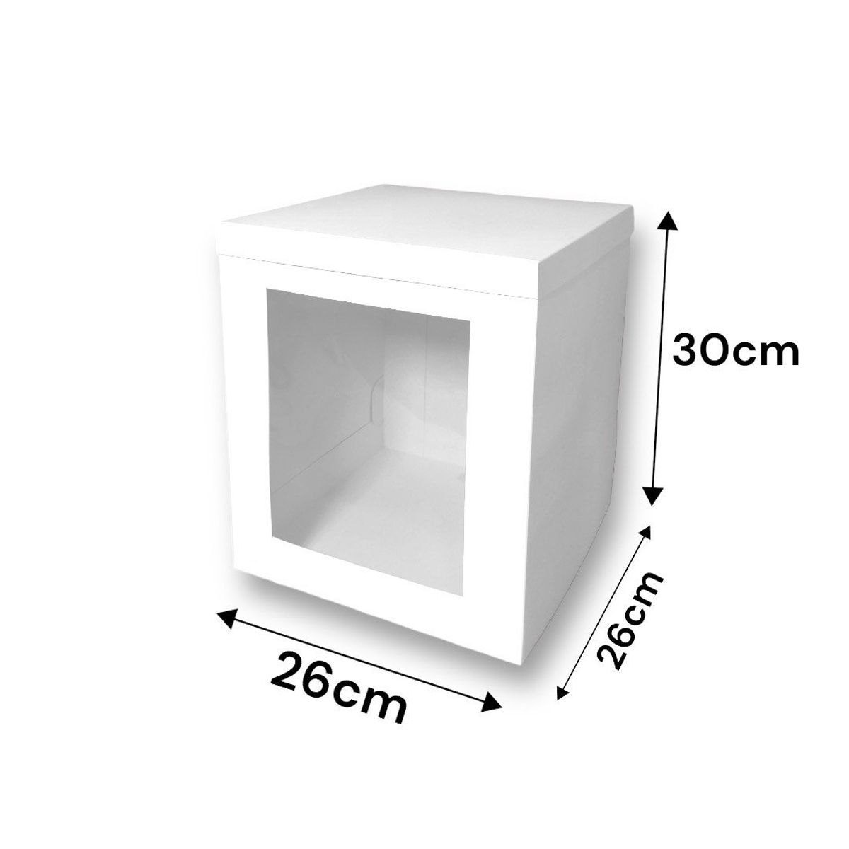 GENERICO - Pack 5 Cajas Altas Para Tortas Medianas 26x26x30cm Con Visor