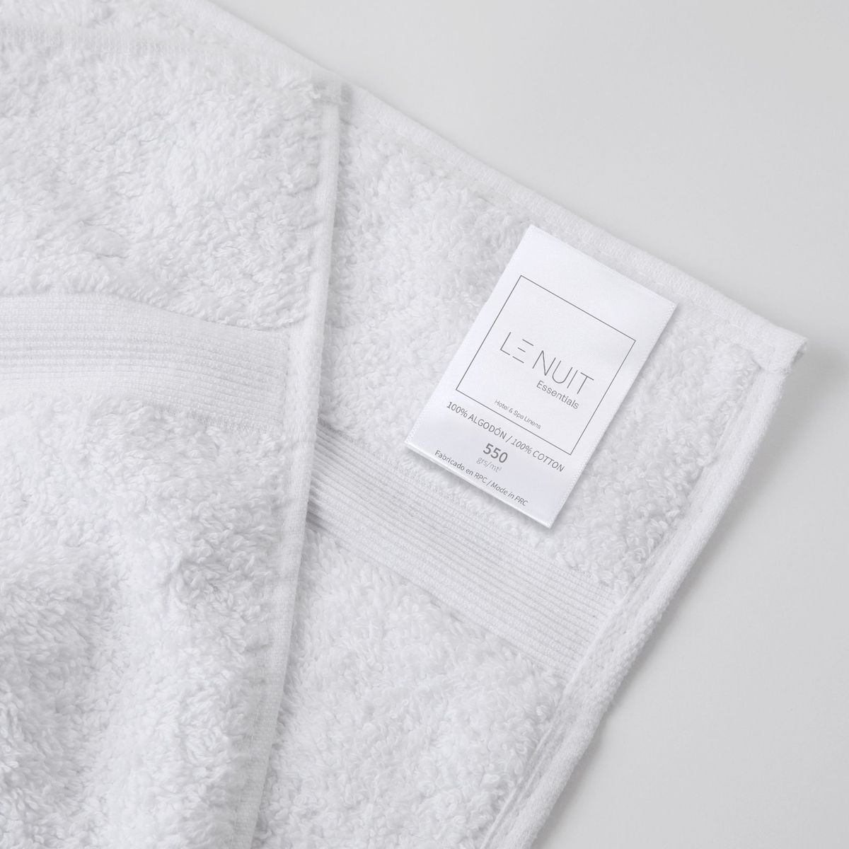 LE NUIT - Toalla de Cara 550 grs/mt2 100% Algodón Essentials Blanca