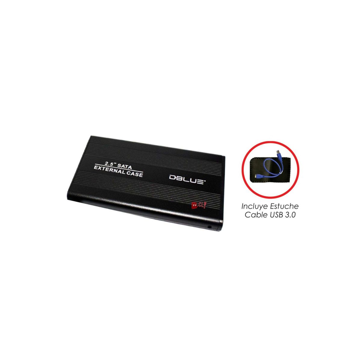DBLUE - Cofre Disco Duro 2.5 Sata Negro - Ps