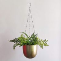 Porta Maceta Macetero Metal Colgante Dorado Diseño Nórdico
