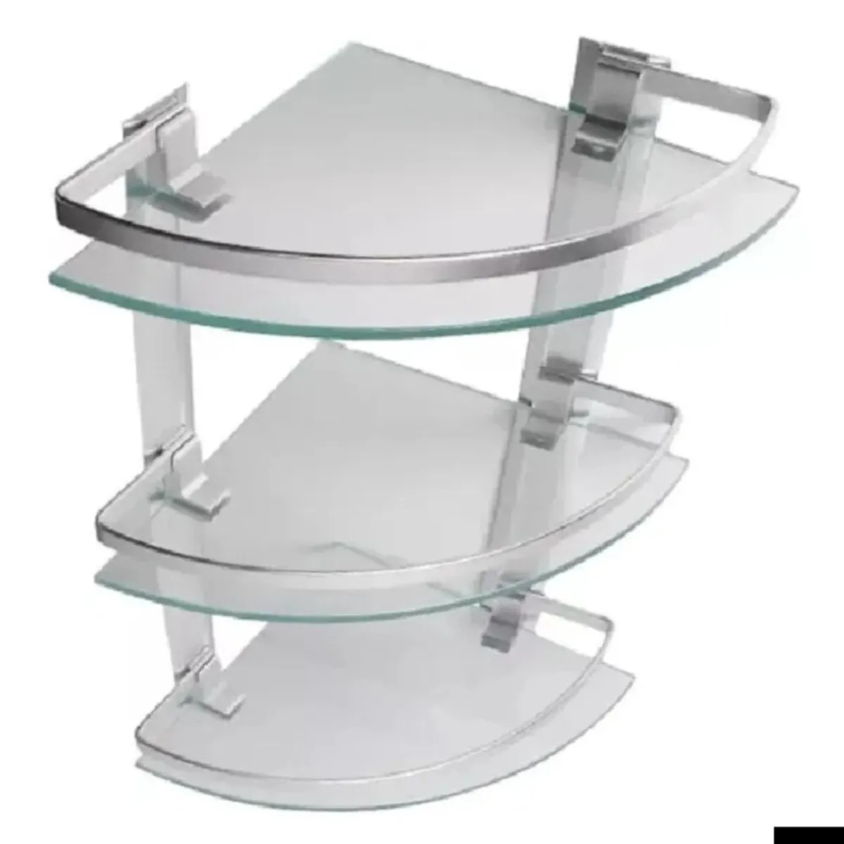 ARTIHOGAR - Esquinero Ducha Baño 3 Repisas Vidrio Templado Aluminio
