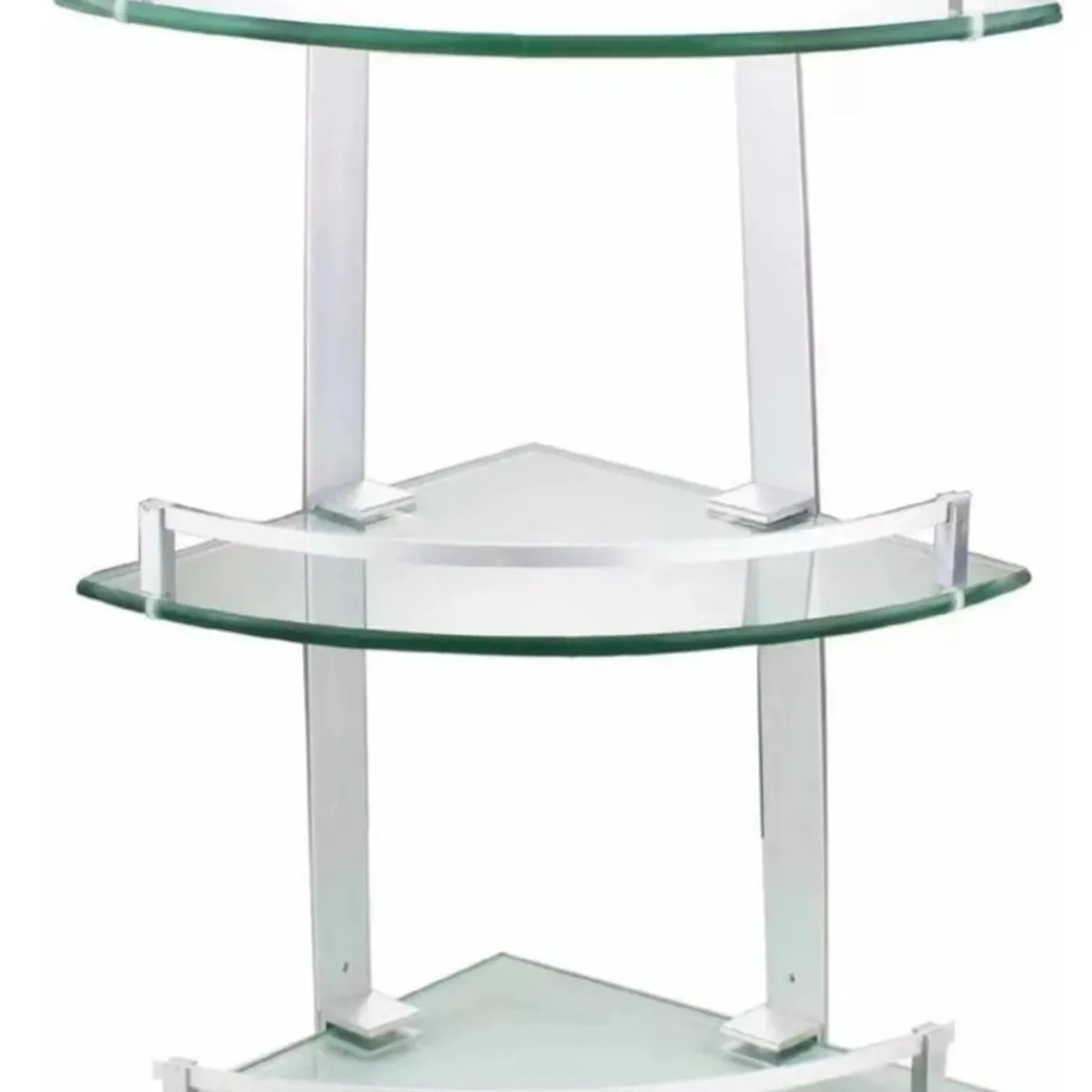 ARTIHOGAR - Esquinero Ducha Baño 3 Repisas Vidrio Templado Aluminio