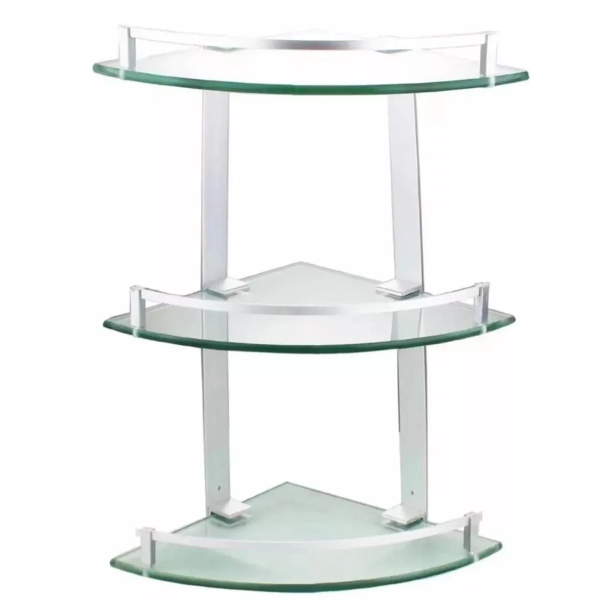 ARTIHOGAR - Esquinero Ducha Baño 3 Repisas Vidrio Templado Aluminio