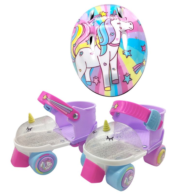 RUSH GIRL - Patines 4 Ruedas Trixie 3d Con Casco Ajustables T 25-28