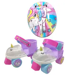 RUSH GIRL - Patines 4 Ruedas Trixie 3d Con Casco Ajustables T 25-28