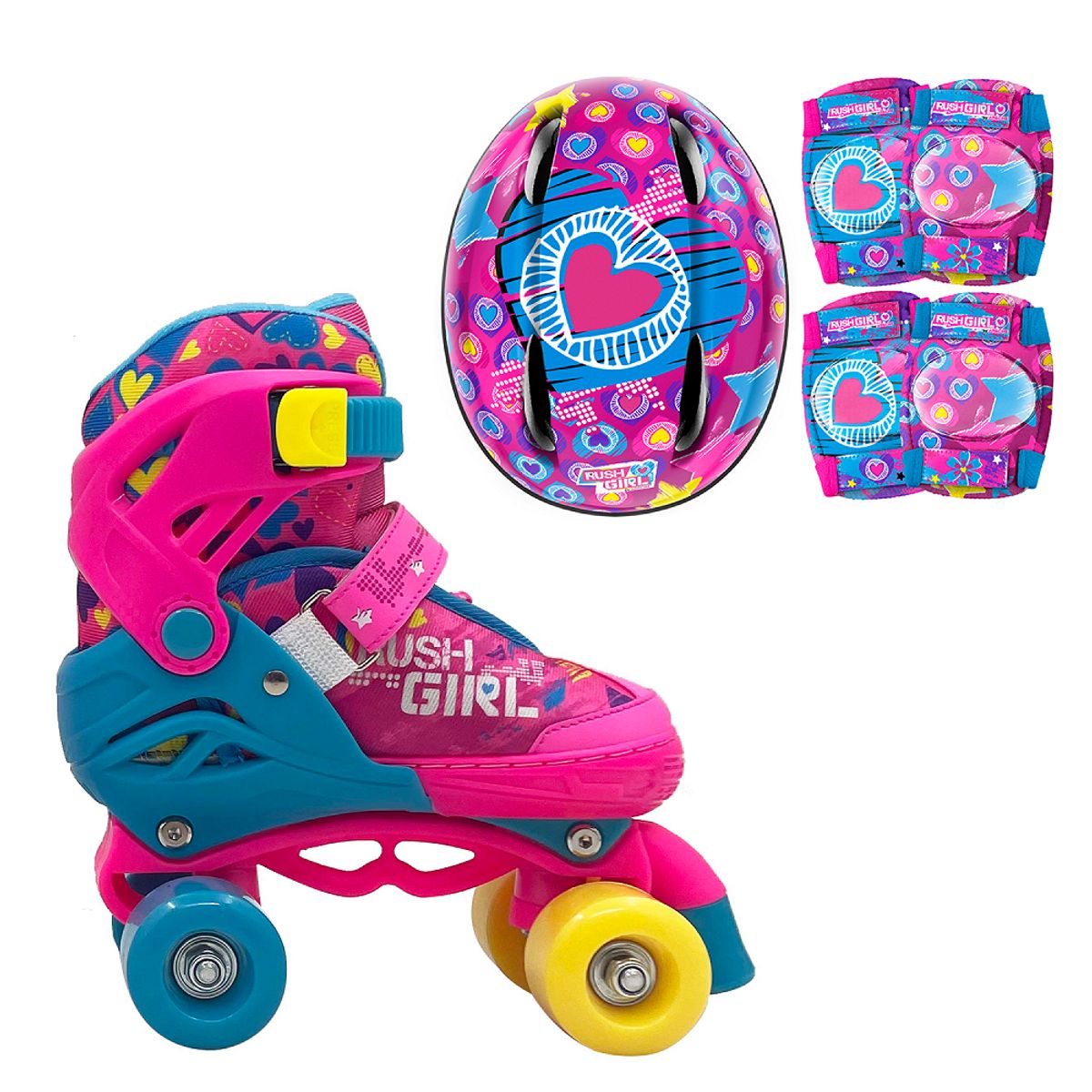 RUSH GIRL - Patines Niña Rush Girl Ajustable con accesorios T34-37