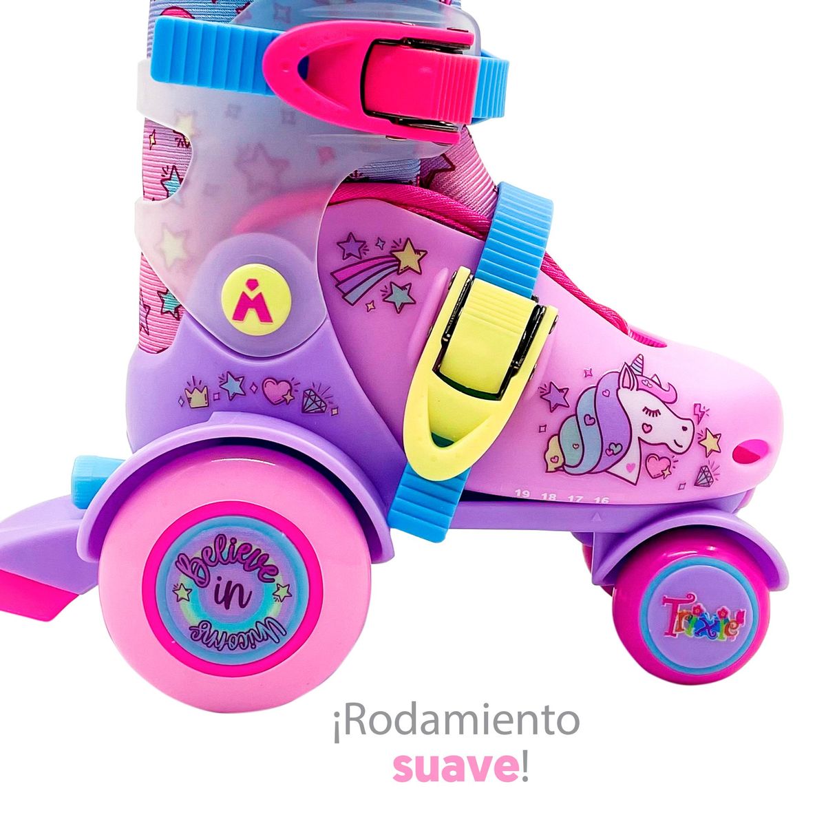 RUSH GIRL - Patines de niña 4 Ruedas Trixie De Entrenamiento Ajustables T 26-29