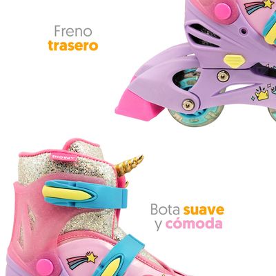Imagen 2 del producto Patines de niña 2 En 1, 3 Ruedas Rush Girl-rosado 29 A 33