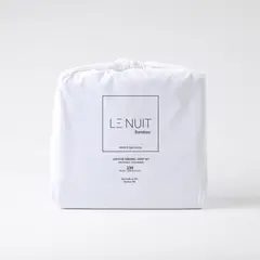 LE NUIT - Set Sábanas 1 Plaza 100% Bambú 230 Hilos Essentials Liso Blanco