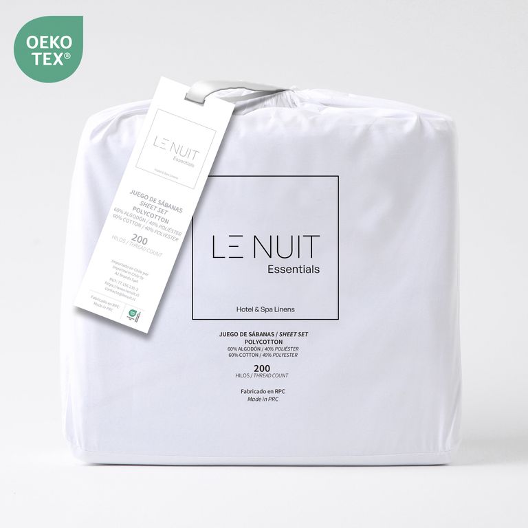 Sabanas King Polycotton Percale 200 Hilos Essentials Liso Blanco