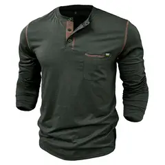 BLWOENS - Polera de manga larga para hombres en primavera y otoño - Gris