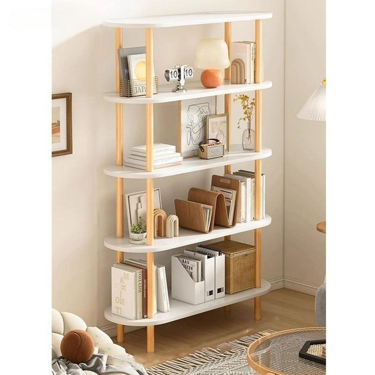 AIZO - Biblioteca  Librero AIZO Organizador Estantes 5 Niveles 136x80cm