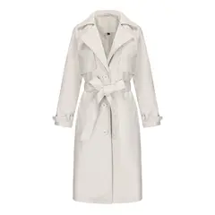 TIOZONEY - Chaqueta de PU para mujer con cinturón