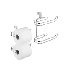 GENERICO - Porta Confort Baño Dos Rollos Sos Acero Inox Para Estanque