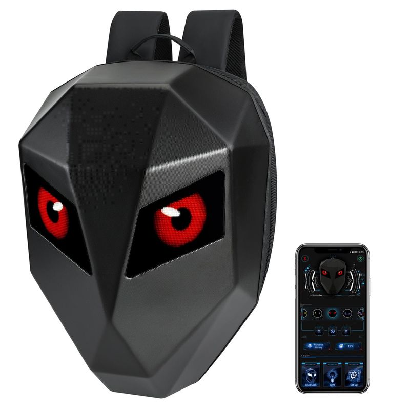 EVERSO - Mochila De Motociclista Con Ojos Led De Para Casco
