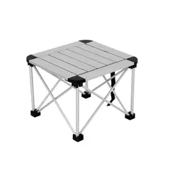 GENERICO - Mesa Camping Portátil Plegable Ligera Bolso 41x41x30 Gris