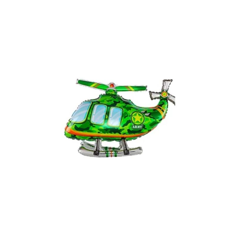 GENERICO - Globo Metalico Helicoptero Verde 30x51x82cm