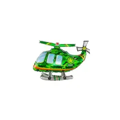 GENERICO - Globo Metalico Helicoptero Verde 30x51x82cm