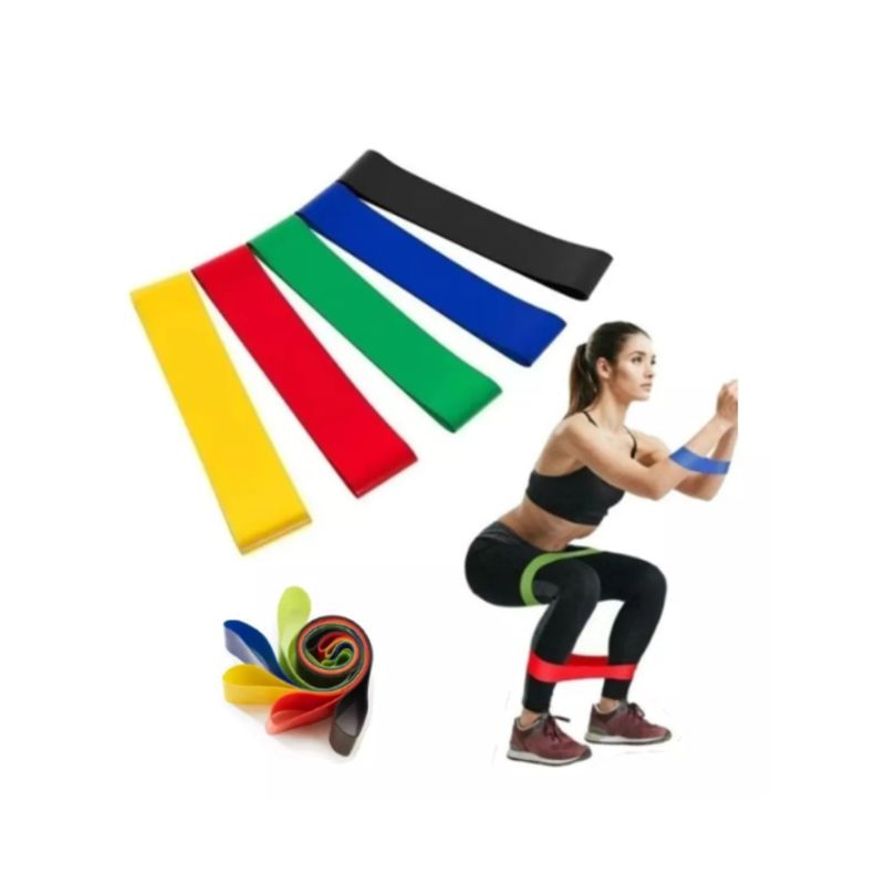 GENERICO - Set 5 Bandas Elásticas Resistencia Entrenamiento Ejercicio