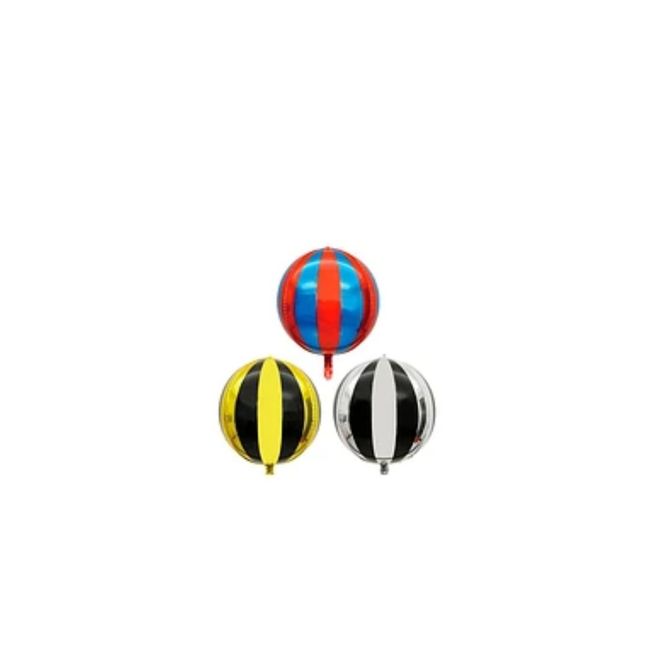 GENERICO - Globo Metálico Esfera Multicolor 55cm Diseño Aleatorio