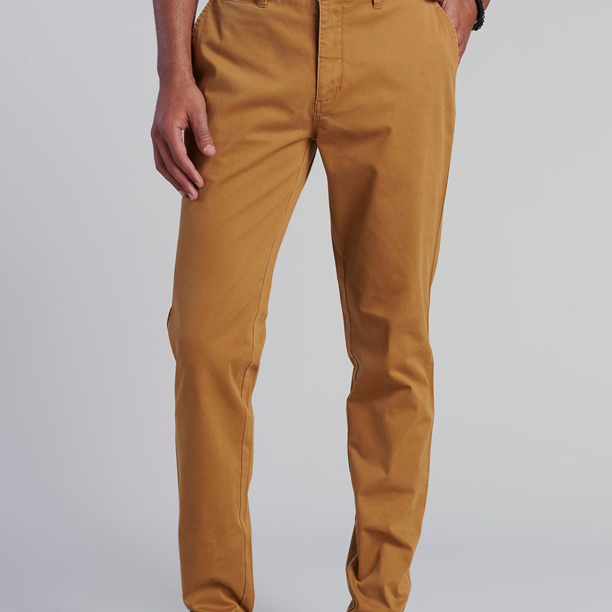 FEROUCH - Pantalón Twill Slim Café Ferouch