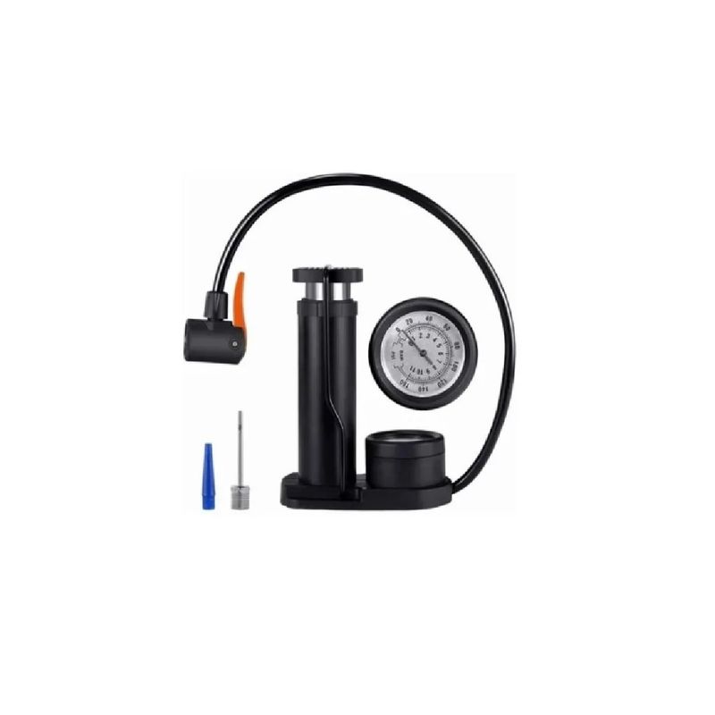 GENERICO - Bombin Inflador Con Medidor De Presión Bici Moto Negro