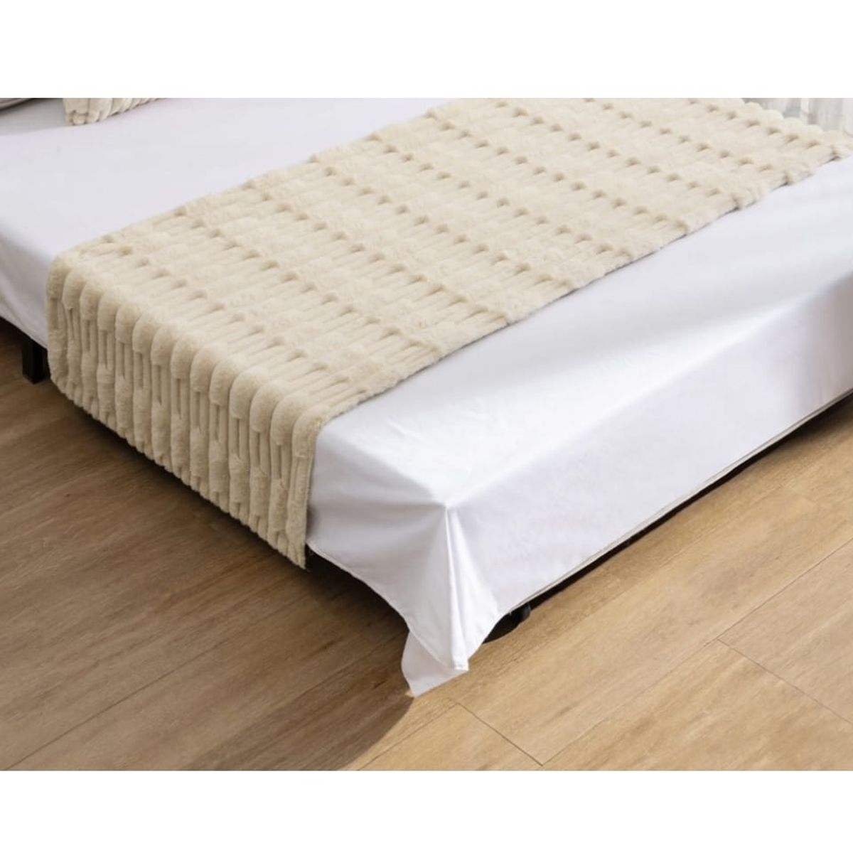 ANGELES DEL HOGAR - Piecera Peludas con diseño 2 plazas/King Beige